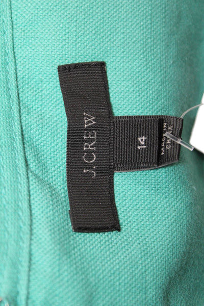 J Crew Womesn Solid Cotton Blend Mini Skirt Blue Size 14