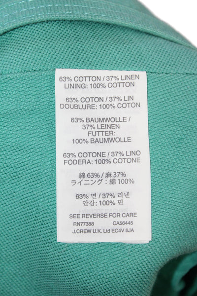J Crew Womesn Solid Cotton Blend Mini Skirt Blue Size 14