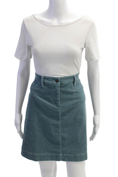 Talbots Womens Cotton Corduroy Skirt Light Blue Size 8P