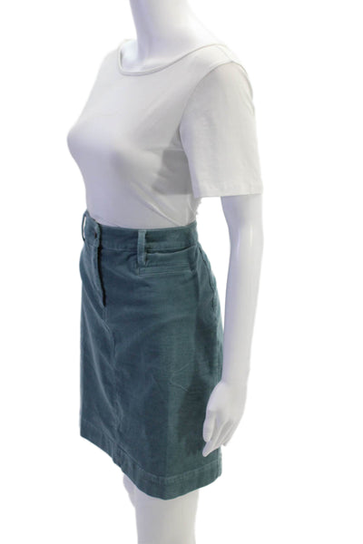 Talbots Womens Cotton Corduroy Skirt Light Blue Size 8P