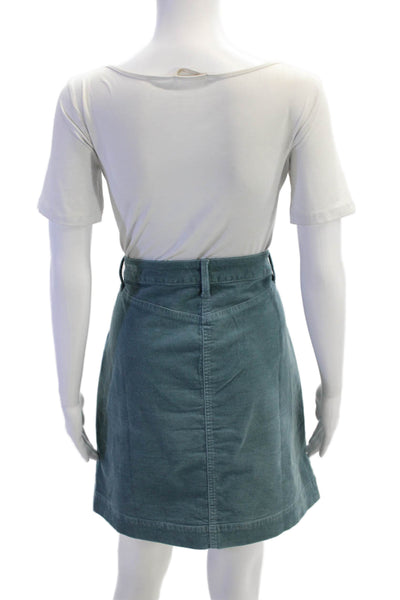 Talbots Womens Cotton Corduroy Skirt Light Blue Size 8P