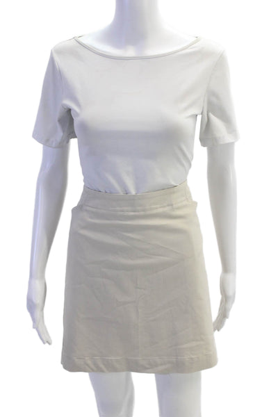 Nike Golf Womens Solid Zip Up Activewear Mini Skort Beige Size 16