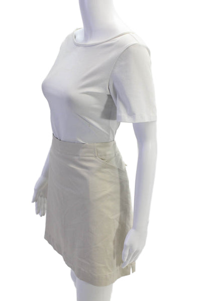 Nike Golf Womens Solid Zip Up Activewear Mini Skort Beige Size 16