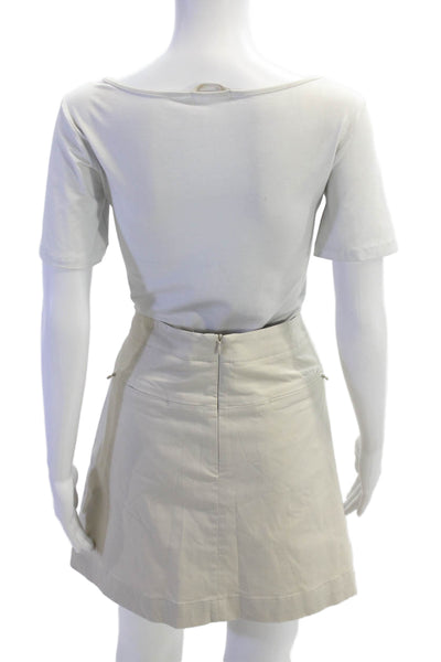 Nike Golf Womens Solid Zip Up Activewear Mini Skort Beige Size 16