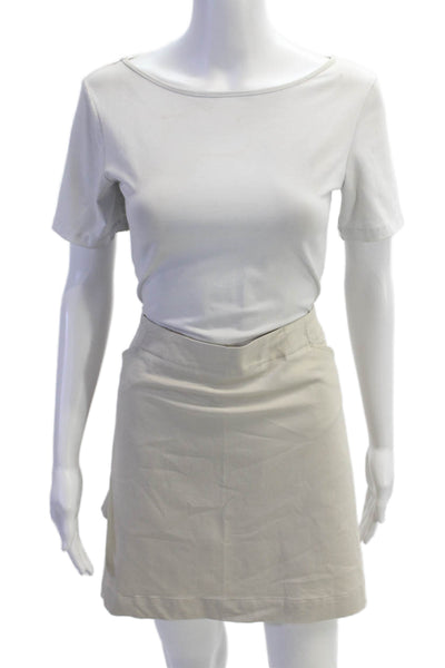 Nike Golf Womens Zip Up Four Pocket Activewear Mini Skort Beige Size 16