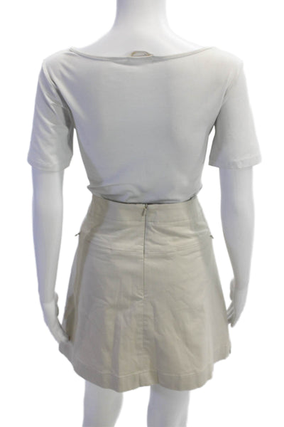 Nike Golf Womens Zip Up Four Pocket Activewear Mini Skort Beige Size 16