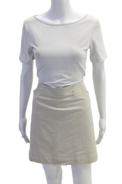 Nike Golf Womens Solid 4 Pocket Zip Up Mini Skort Beige Size 14