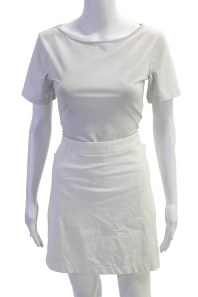 Nike Golf Womens Solid Four Pocket Zip Up Mini Activewear Skort White 16