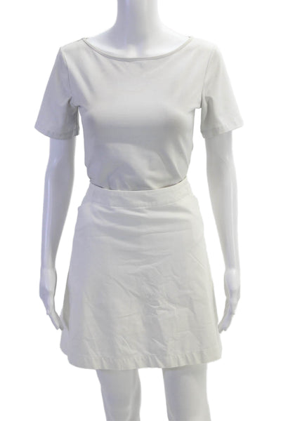 Nike Golf Womens Solid Four Pocket Zip Up Mini Activewear Skort White Size L