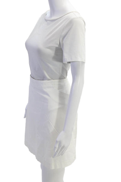 Nike Golf Womens Solid Four Pocket Zip Up Mini Activewear Skort White Size L