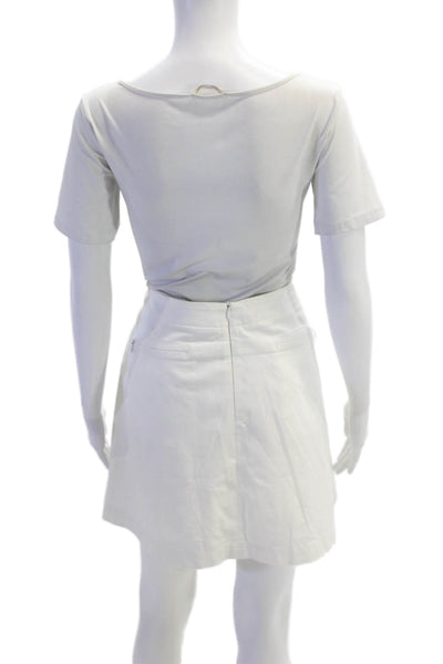 Nike Golf Womens Solid Four Pocket Zip Up Mini Activewear Skort White Size L