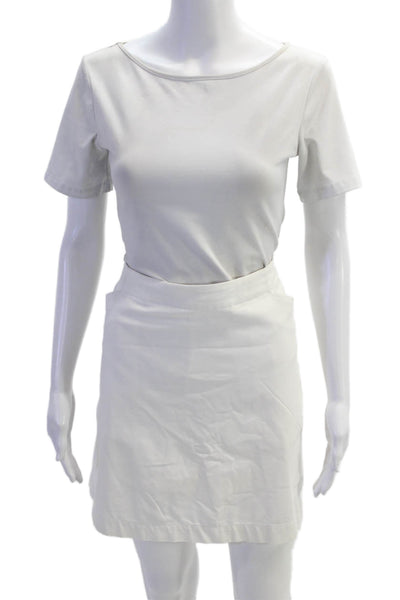 Nike Golf Womens Solid Four Pocket Zip Up Mini Activewear Skort White Size 14