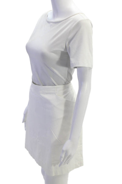 Nike Golf Womens Solid Four Pocket Zip Up Mini Activewear Skort White Size 14