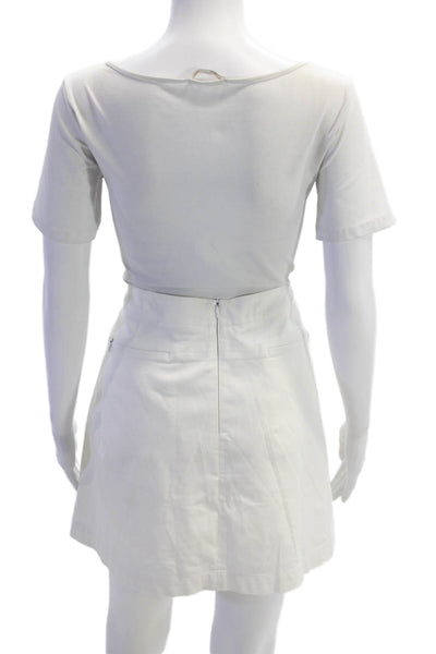 Nike Golf Womens Solid Four Pocket Zip Up Mini Activewear Skort White Size 14