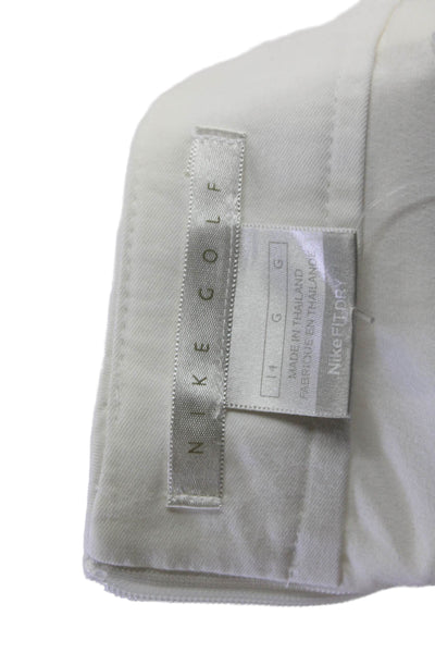 Nike Golf Womens Solid Four Pocket Zip Up Mini Activewear Skort White Size 14