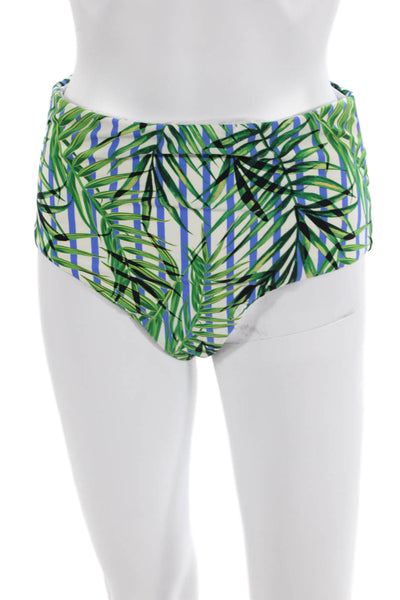 Red Carter Womens Striped Floral Print Pull On Bikini Bottoms Multicolor Size M