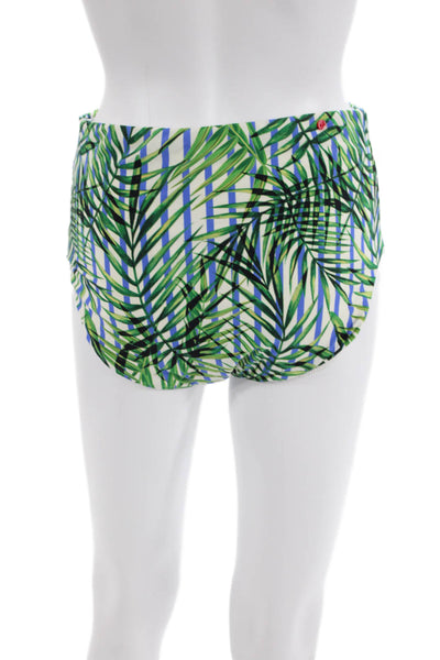 Red Carter Womens Striped Floral Print Pull On Bikini Bottoms Multicolor Size M