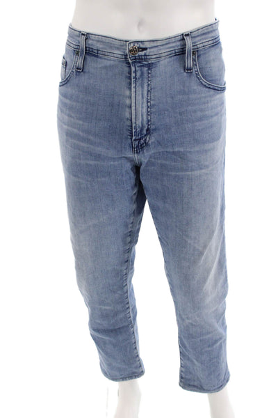 AG Adriano Goldschmied Mens Light Blue Cropped Ankle Jeans Button Size 38