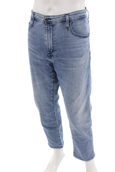 AG Adriano Goldschmied Mens Light Blue Cropped Ankle Jeans Button Size 38