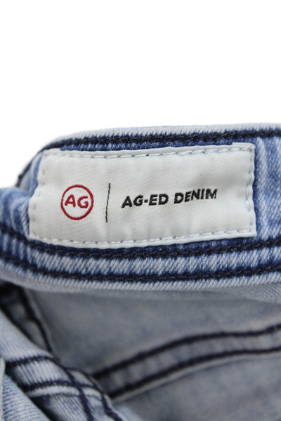 AG Adriano Goldschmied Mens Light Blue Cropped Ankle Jeans Button Size 38