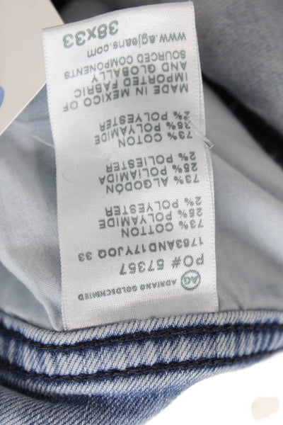 AG Adriano Goldschmied Mens Light Blue Cropped Ankle Jeans Button Size 38