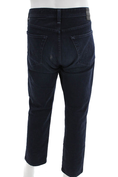 AG Adriano Goldschmied Men Dark Blue Cropped Straight Jeans Size 36