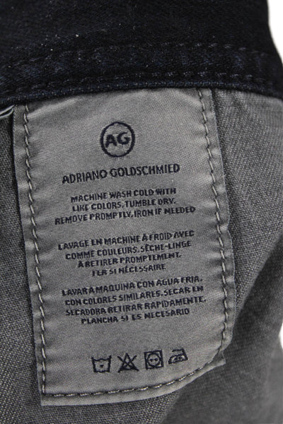 AG Adriano Goldschmied Men Dark Blue Cropped Straight Jeans Size 36
