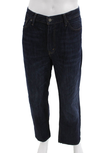 Levis Mens Dark Blue Straight Jeans Size 38