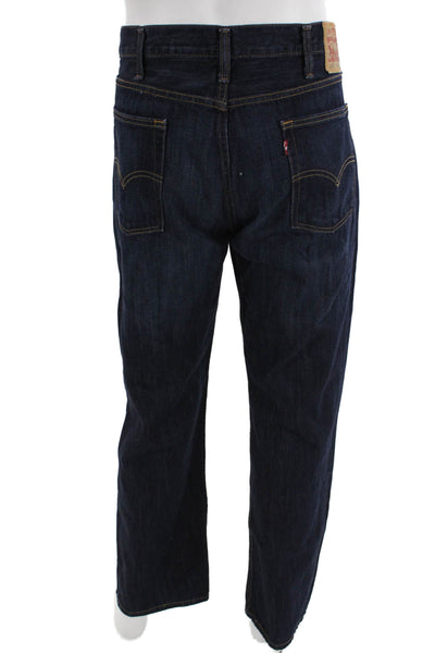 Levis Mens Dark Blue Straight Jeans Size 38