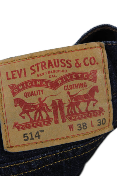 Levis Mens Dark Blue Straight Jeans Size 38
