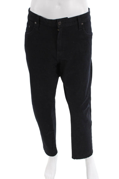 AG Adriano Goldschmied Mens Cropped Ankle Pants Black Cotton Size 36