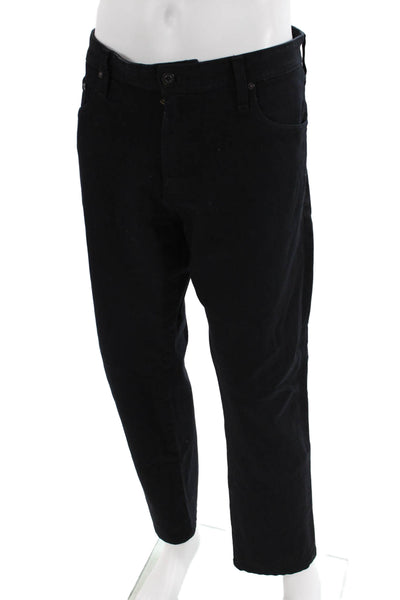 AG Adriano Goldschmied Mens Cropped Ankle Pants Black Cotton Size 36