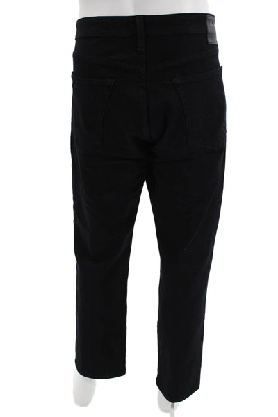 AG Adriano Goldschmied Mens Cropped Ankle Pants Black Cotton Size 36
