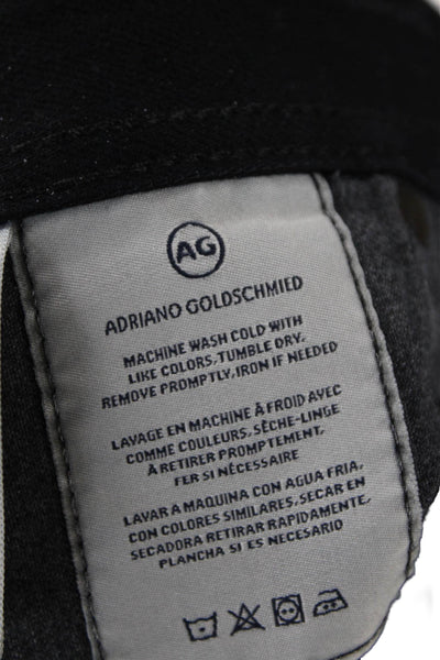 AG Adriano Goldschmied Mens Cropped Ankle Pants Black Cotton Size 36