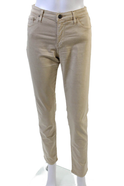 AG Adriano Goldschmied Womens The Prima Cigarette Leg Pants Beige Size 28
