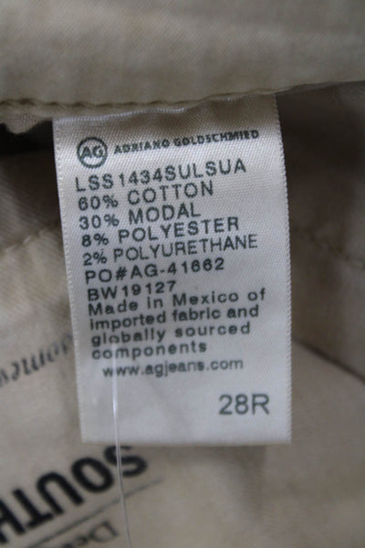 AG Adriano Goldschmied Womens The Prima Cigarette Leg Pants Beige Size 28