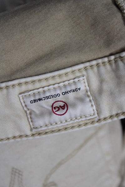 AG Adriano Goldschmied Womens The Prima Cigarette Leg Pants Beige Size 28