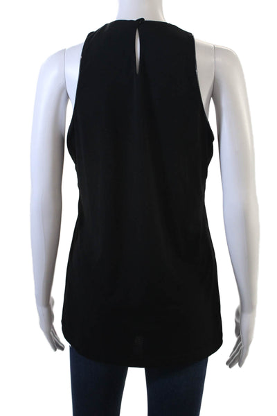 Anatomie Womens Black High Neck Sleeveless Basic Tank Cotton Size M