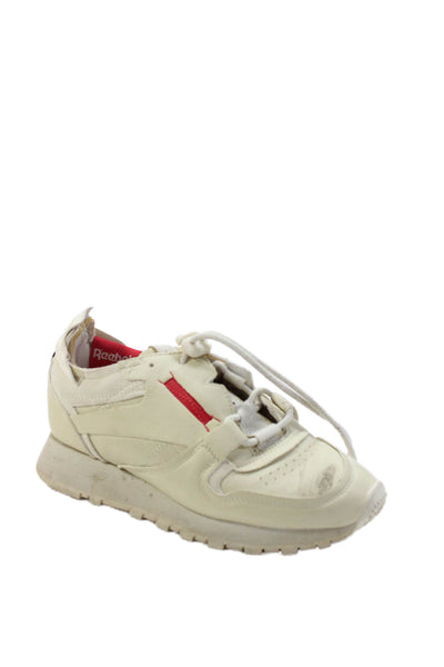 Reebok Womens Paneled Detail Drawstring Lace Athletic Sneakers White Size 4.5
