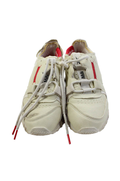 Reebok Womens Paneled Detail Drawstring Lace Athletic Sneakers White Size 4.5