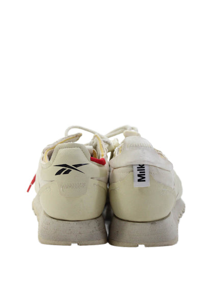 Reebok Womens Paneled Detail Drawstring Lace Athletic Sneakers White Size 4.5