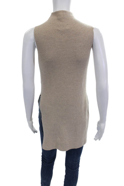 Wilfred Women Mock Neck Tunic Tank 100% Wool Beige Size 2XS