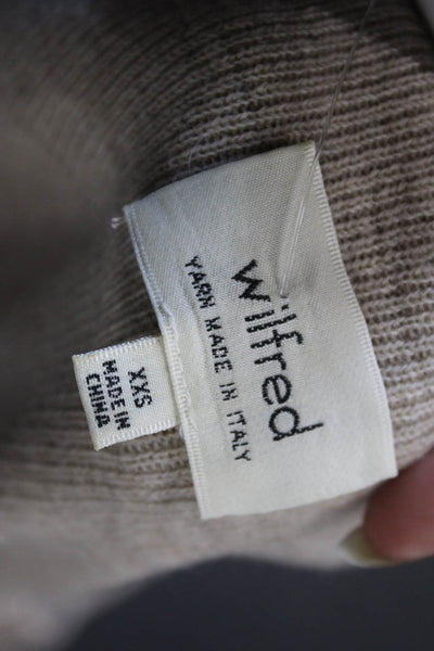 Wilfred Women Mock Neck Tunic Tank 100% Wool Beige Size 2XS