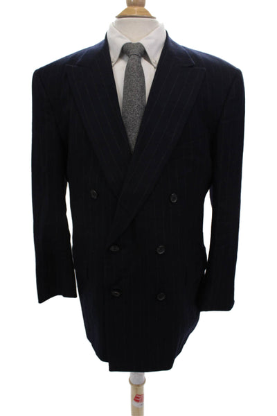 Brooks Brothers Golden Fleece Mens Striped Blazer Blue Size 43