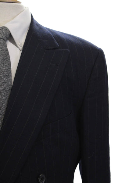 Brooks Brothers Golden Fleece Mens Striped Blazer Blue Size 43