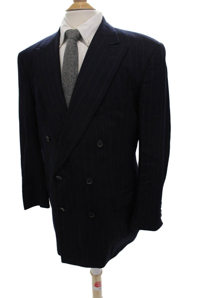 Brooks Brothers Golden Fleece Mens Striped Blazer Blue Size 43