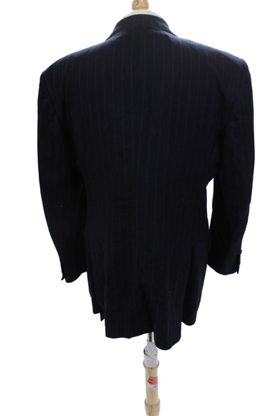 Brooks Brothers Golden Fleece Mens Striped Blazer Blue Size 43