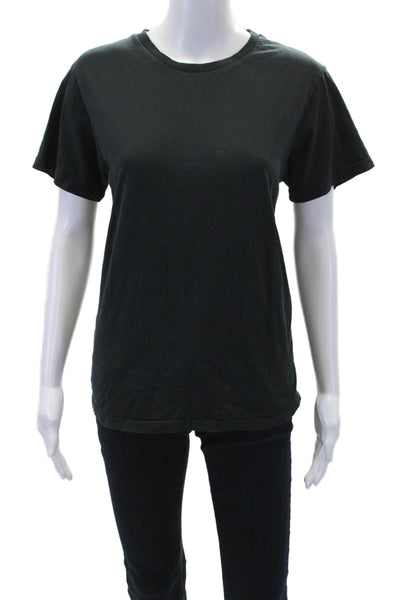 Agolde Women Basic Black Cotton T-Shirt Short Sleeve Crew Neck Size M