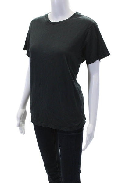 Agolde Women Basic Black Cotton T-Shirt Short Sleeve Crew Neck Size M