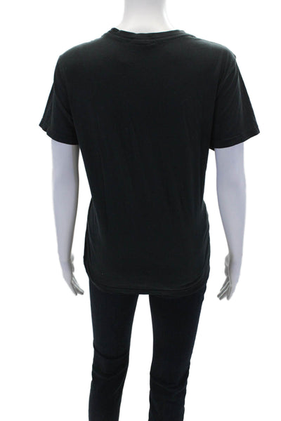 Agolde Women Basic Black Cotton T-Shirt Short Sleeve Crew Neck Size M
